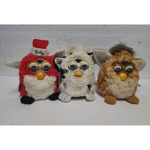 Furby 1998 Tiger Lot Of 3, Christmas Santa, Giraffe, Dalmatian Parts Only